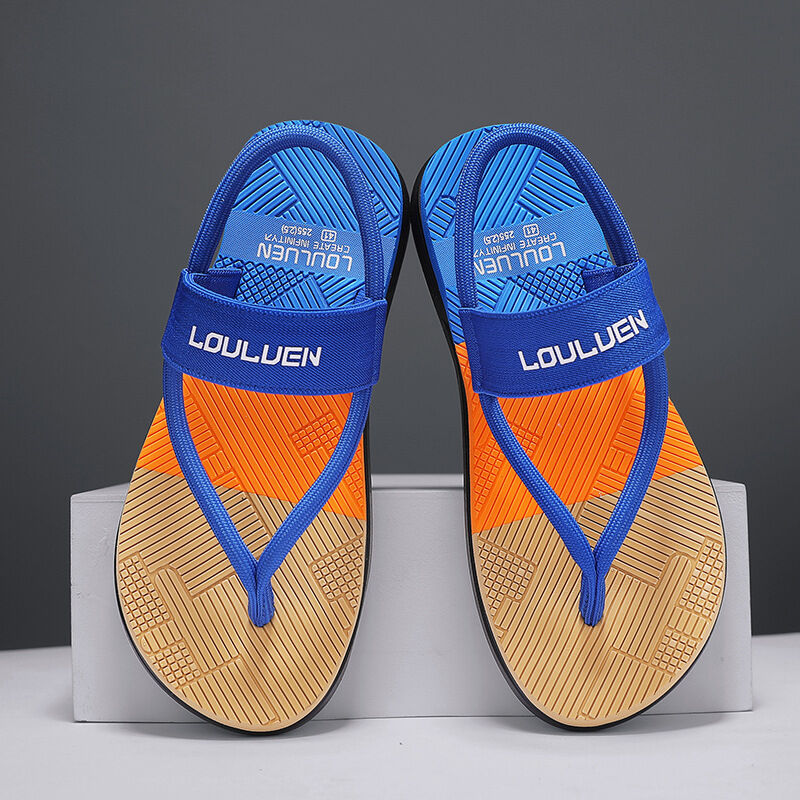 Men's Outdoor Non-Slip Sandals, EVA Lightweight Thick-Sole Beach Slippers for Casual & Sports(royal blue-41)