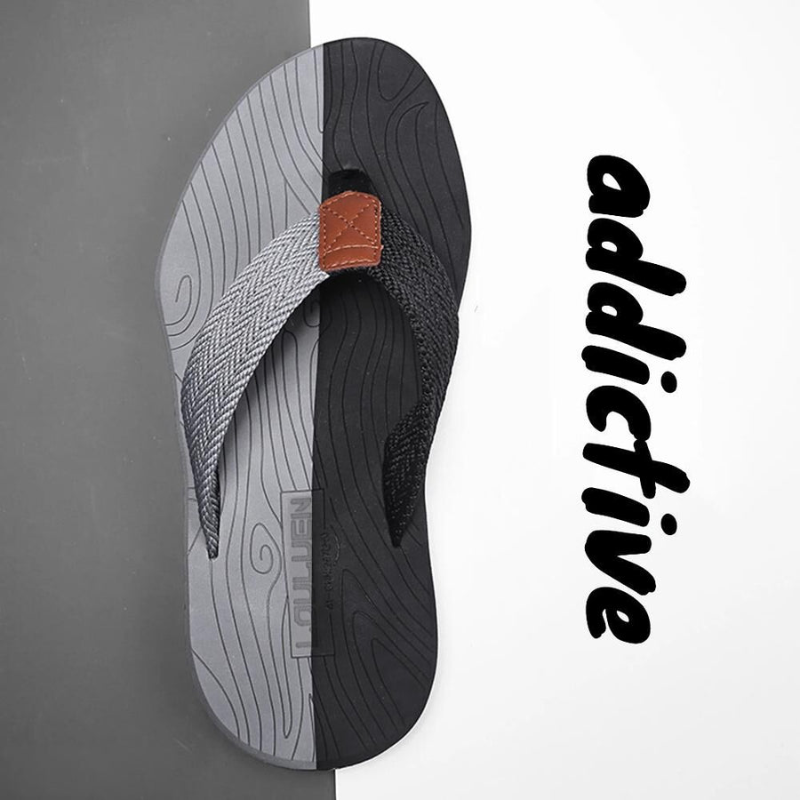 Men's Outdoor Non-Slip Flip Flops, 6 Colors EVA Lightweight Thick-Sole Beach Sandals for Casual & Sports(black and gray-42)