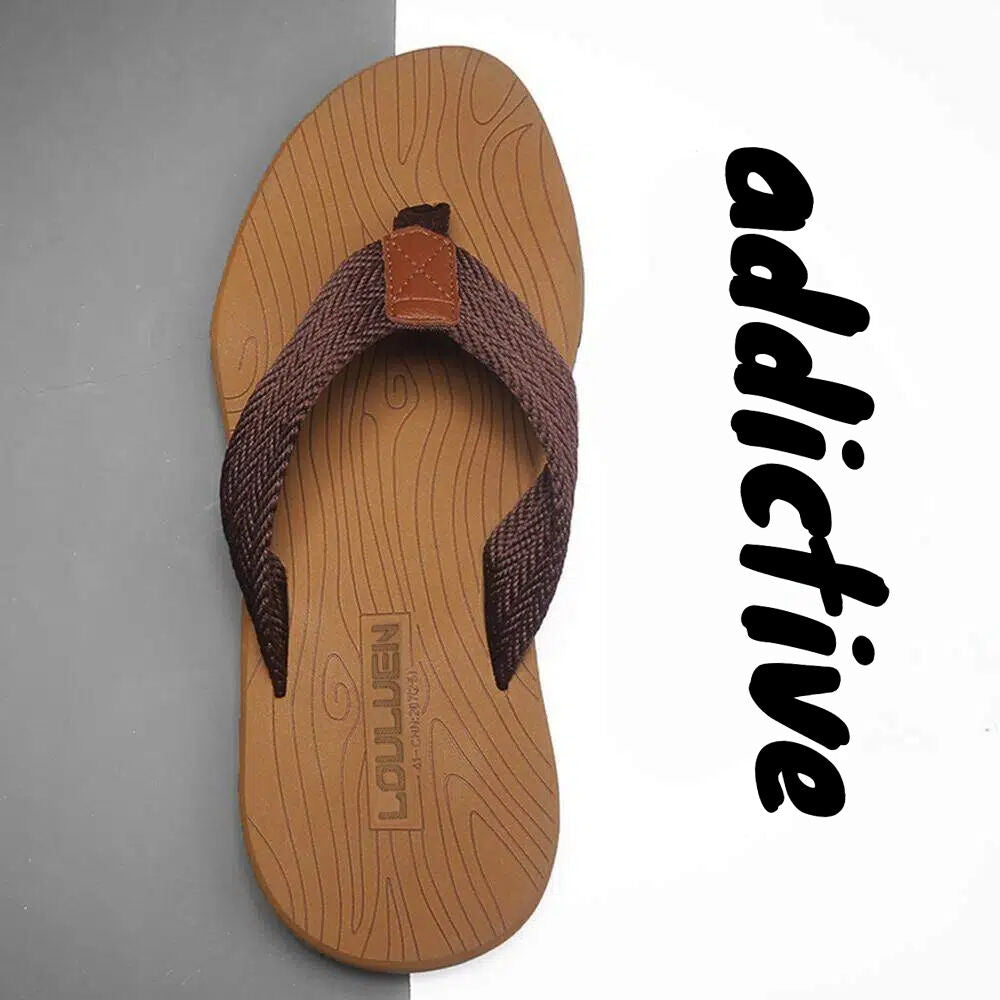 Men's Outdoor Non-Slip Flip Flops, 6 Colors EVA Lightweight Thick-Sole Beach Sandals for Casual & Sports(khaki-42)