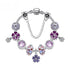 Purple Floral Pendant Bracelet(18cm)