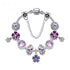 Purple Floral Pendant Bracelet(19cm)