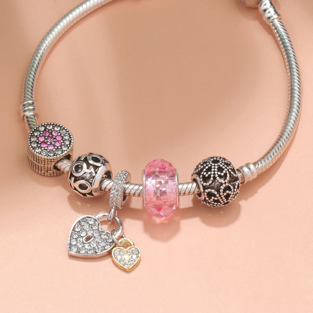 Rose Gold Petal Zircon Bracelet(20cm)