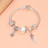 Constellation Heart Crystal Charm Bracelet(silver-toned,18cm)
