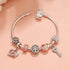 Crystal-studded Hollow Heart Key Tree of Life Bracelet(silver,17cm)