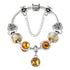 Yellow Zircon Heart Glass Beaded Bracelet with Rhinestones(21cm)