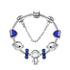 Sci-Fi Universe Spaceship Robot Blue Heart Beaded Bracelet with Rhinestones(20cm)