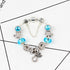 Charm Bracelet with Tortoise, Heart, Clover Pendant(Blue,18cm)