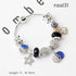 Sparkling Charm Bracelet with Smiley, Crystal, Rhinestone Beads & Hollow Star Zircon Pendants(19cm)