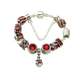 Vintage Silver-Plated Zircon Beaded Bracelet(20cm)