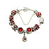 Vintage Silver-Plated Zircon Beaded Bracelet(20cm)