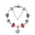 Red Zircon Beaded Christmas Tree Pendant Alloy Bracelet(19cm)