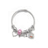 Cute Heart-shaped Beaded Bracelet with Rhinestones(18cm)