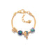 Colorful Leaf Moon Star Pendant Versatile Gold Bracelet(18cm)