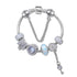 Classic Rhinestone-Inlaid Glass Bead Dreamcatcher Bracelet(silver-18cm)