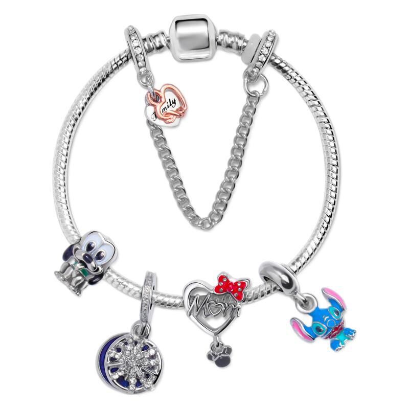 Cartoon Dog Beaded Heart Pendant DIY Bracele(18cm)