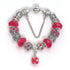 Ethnic Crystal Bead DIY Bracelet Red Alloy Electroplated Big Bead Bracelet(20cm)