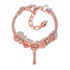 Rose Gold Hollow Carved Heart Bead Tassel Bracelet(18cm)