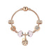 Gorgeous Rose Gold Bracelet with Crystal, Resin, Zircon & Tree of Life Pendant(17cm)