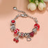 Charm Bracelet with Tortoise, Heart, Clover Pendant(red,20cm)