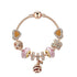 Gold Snake Pendant Bracelet: Rhinestone Resin, Zircon Butterfly & Beads(18cm)