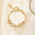 Hollow Beads Butterfly Heart Charm Bracele(yellow,19cm)