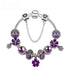 Purple Four Leaf Clover Pendant Bracelet – Sparkling Zircon Resin Glass Beads(17cm)