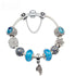 Sparkling Beaded Bracelet: Crystal/Zircon+Wing Pendant(21cm)