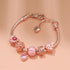 Rhinestone Daisy & Hollow Heart Charm Bracelet - Minimalist Fashion Zinc Alloy Electroplated Jewelry(20cm)