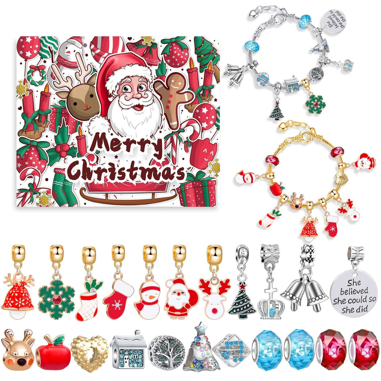 Christmas DIY Jewelry & Craft Advent Calendar(Christmas bell,20*17*1.1)