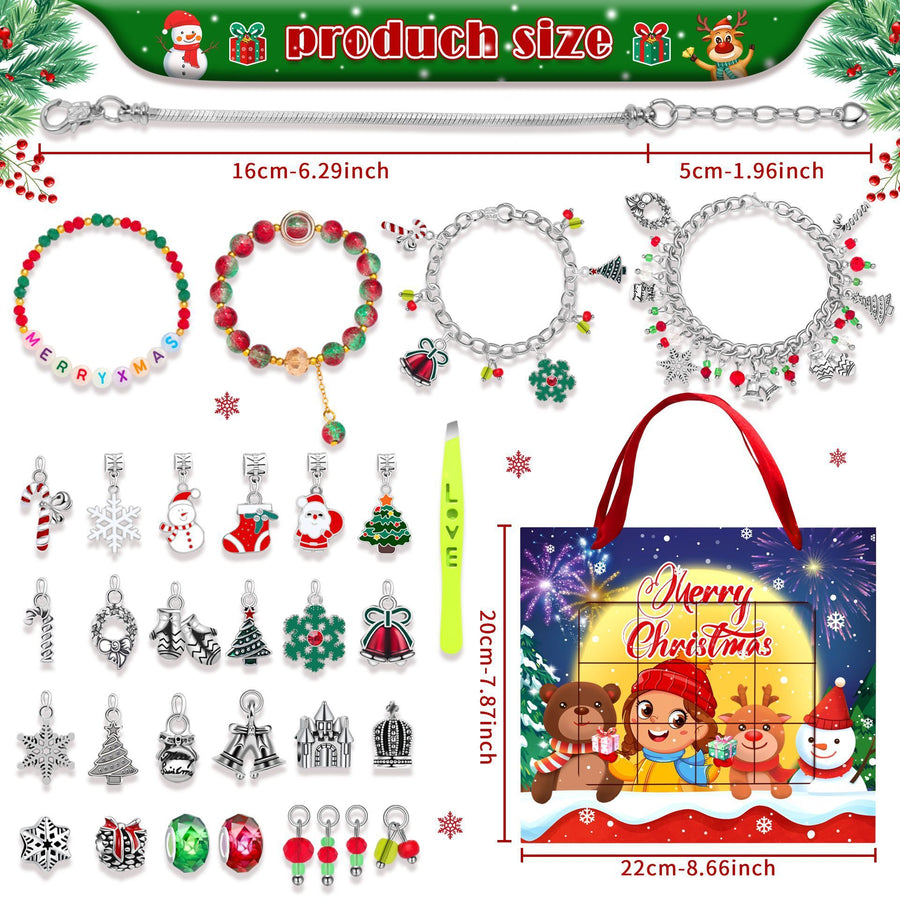 Christmas DIY Jewelry & Craft Advent Calendar(M-19,22*20*2cm)