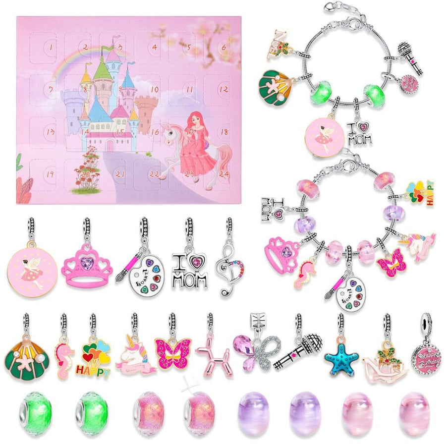 Christmas DIY Jewelry & Craft Advent Calendar(YD-05-Castle,20*17*1.1cm)