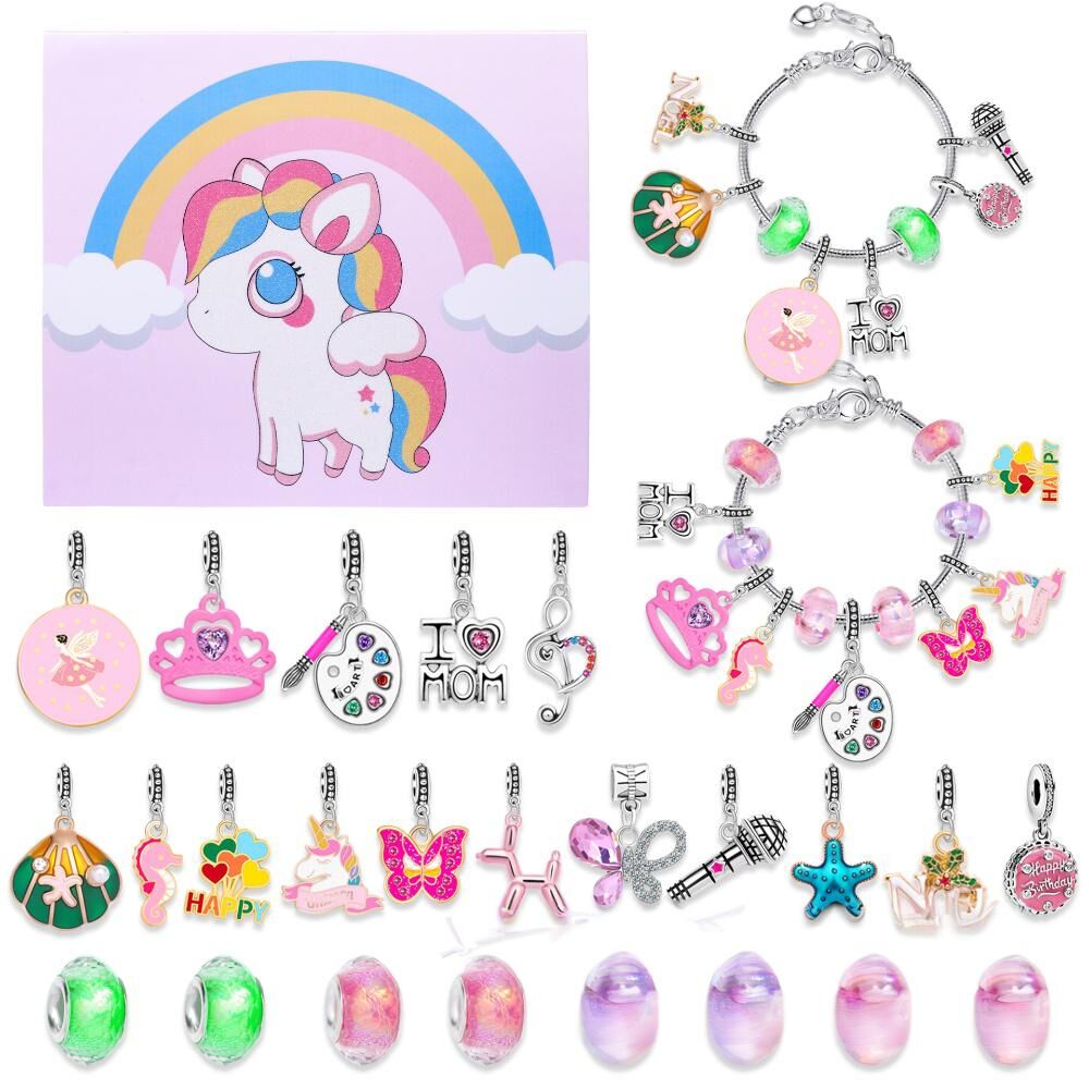 Christmas DIY Jewelry & Craft Advent Calendar(YD-05-Unicorn,20*17*1.1cm)