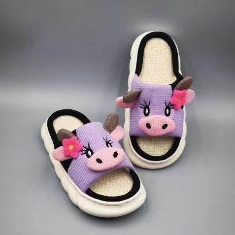 Slippers: EVA Thick Sole Non-Slip Beach Sandals for Couples & Parent-Child, 7 Styles(purple-37-38)