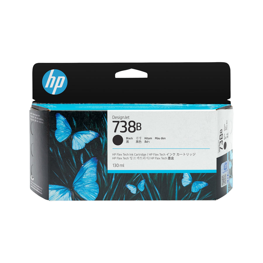 HP 738B 130-ml Black DesignJet Ink Cartridge