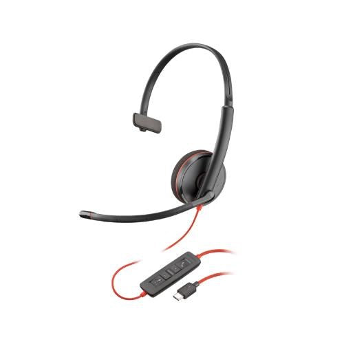 POLY BLACKWIRE 3210 MONAURAL U SB-C HEADSET USB-C/A ADAPTER