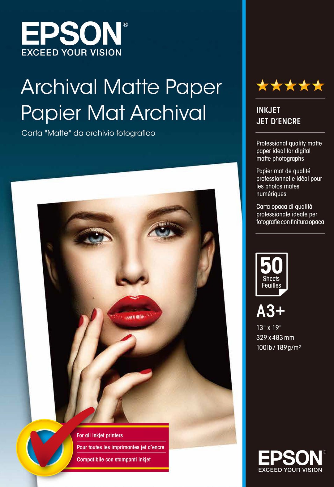 Epson Archival Matte Paper, DIN A3+, 189g/m≤, 50 Sheets