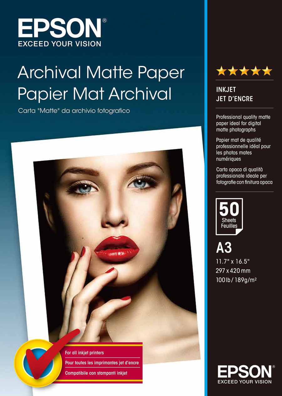 Epson Archival Matte Paper, DIN A3, 189g/m≤, 50 Sheets
