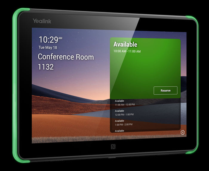 Yealink Roompanel Android based Scheduling Panel 8-inch, flush mount kit for wall or glass, 20 Tilt, PSU included, Yealink Platform, Microsoft Teams,