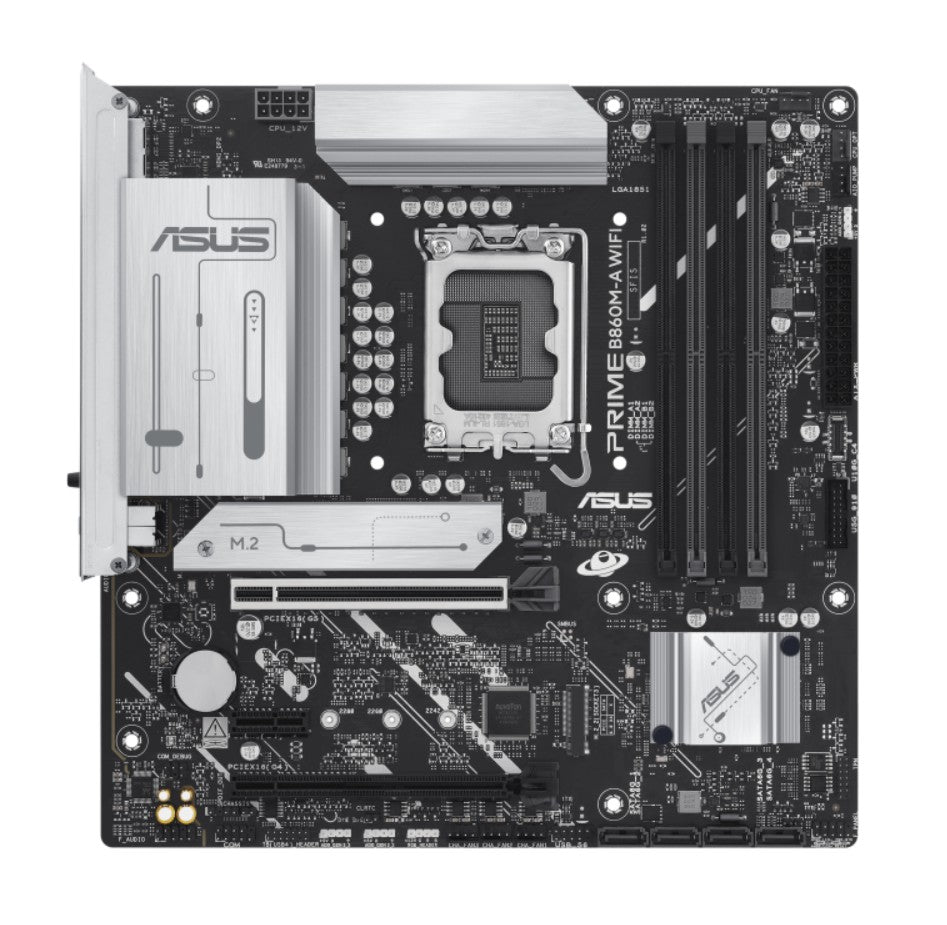 ASUS PRIME B860M-A WIFI-CSM Micro-ATX Motherboard 256GB, DDR5, 1 x PCIe 5.0, 2 x M.2 slots, 4 x SATA, WiFi 6E, 1 x HDMI, 2 x DP