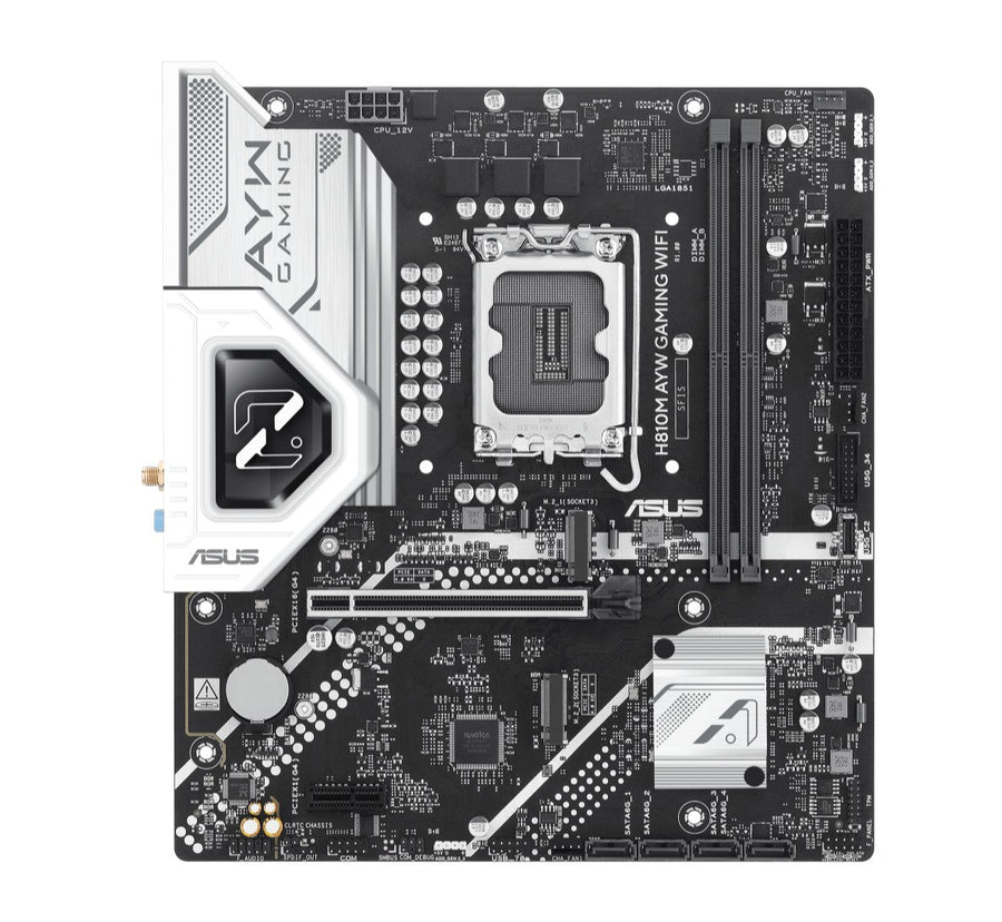 ASUS H810M AYW GAMING WIFI-CSM Micro-ATX Motherboard Up to 128GB DDR5 (2x Slots), 1 x PCIe 4.0,  2 x M.2 slots,  4 x SATA, WiFi 6, 1 x HDMI, 1 DP