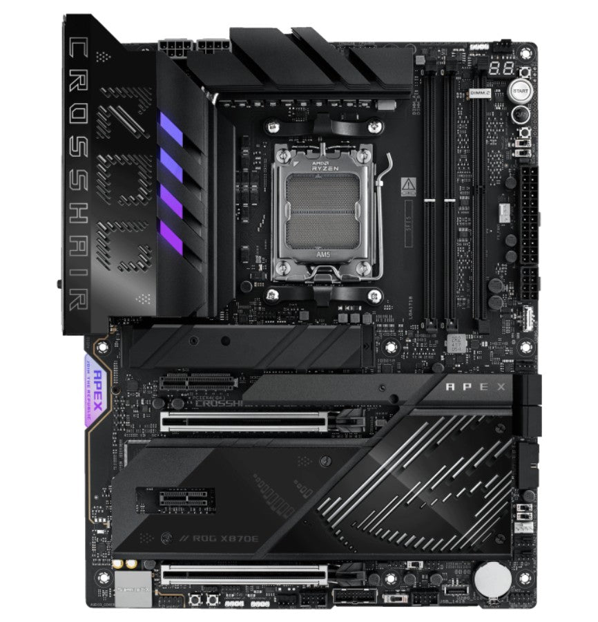 ASUS AMD ROG CROSSHAIR X870E APEX (AM5) ATX Motherboard 2x DDR5 128GB, 2x PCIe 5.0 x16 slot, 5x M.2 slots, 4x SATA, Wi-Fi 7, Realtek 5Gb Ethernet