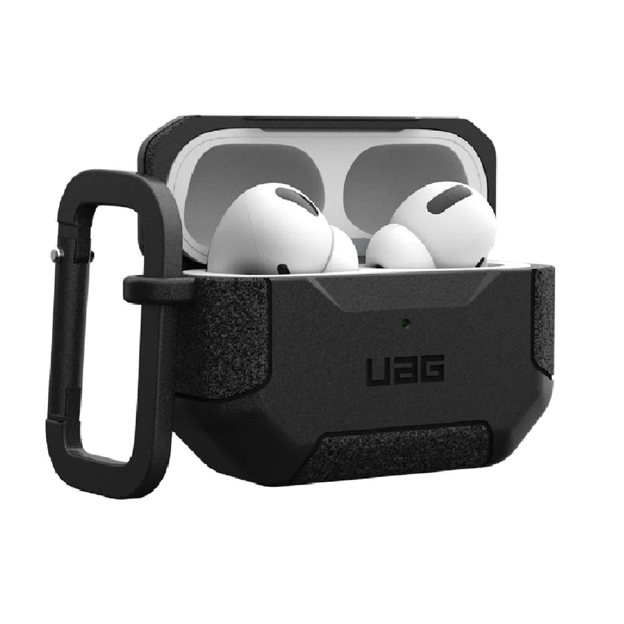 UAG Scout Apple Airpods Pro (2nd Gen) Rugged Case - Black (104123114040), DROP+ Military Standard, Detachable Carabiner, Featherlight, 10 Years Warranty