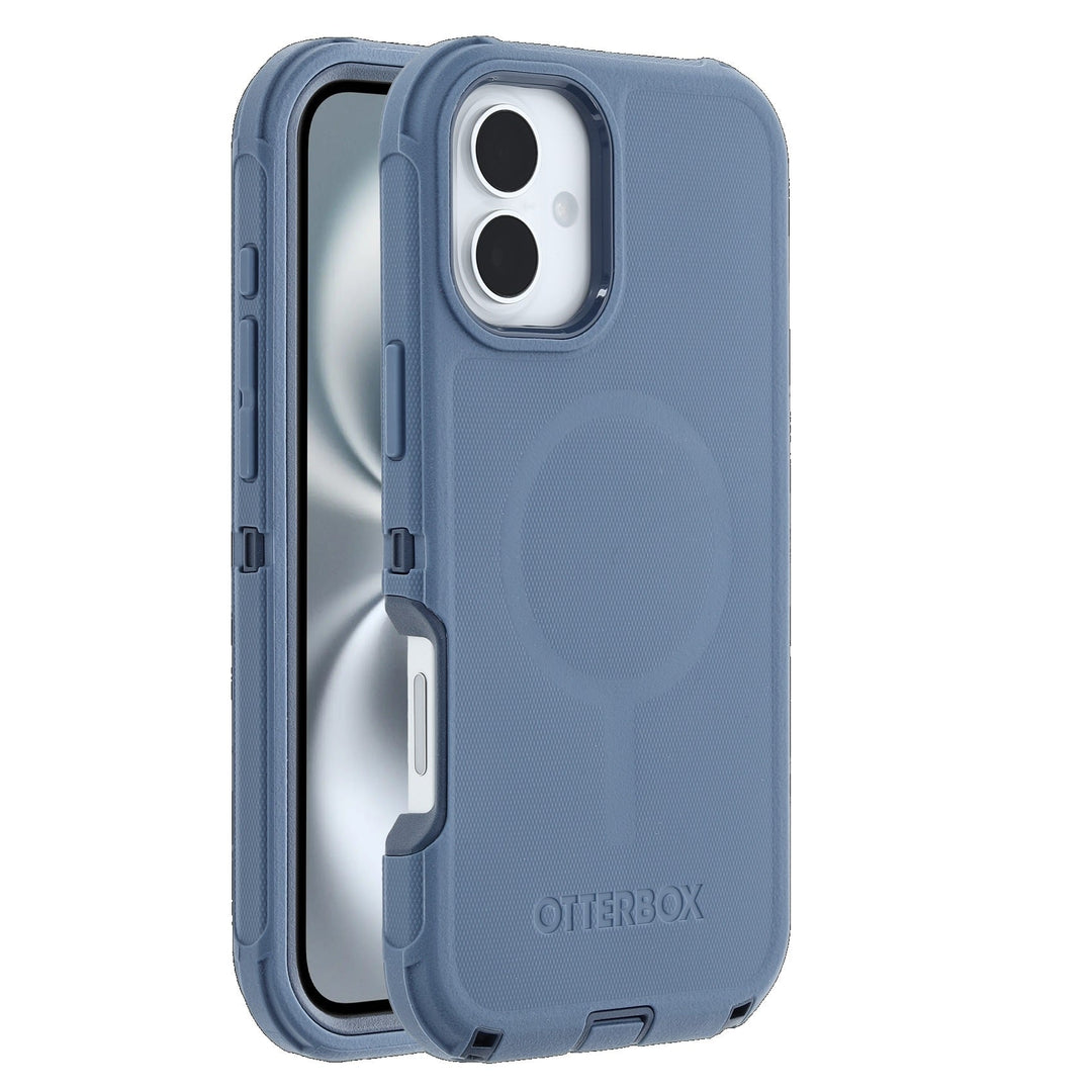OtterBox Defender MagSafe for Apple iPhone 16 (6.1") Case Baby Blue Jeans - (77-95957), DROP+ 7X Military Standard, Tri-Layer, Port Covers, 7 Years Warranty