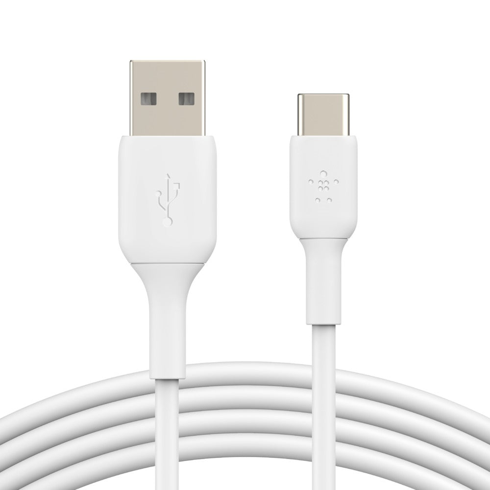 Belkin BoostCharge USB-C to USB-A Cable (2M) - White (CAB001bt2MWH), 15W, 480Mbps, 25K+ Bends, Samsung Galaxy,iPad, USB-IF Certified, 2 Years Warranty