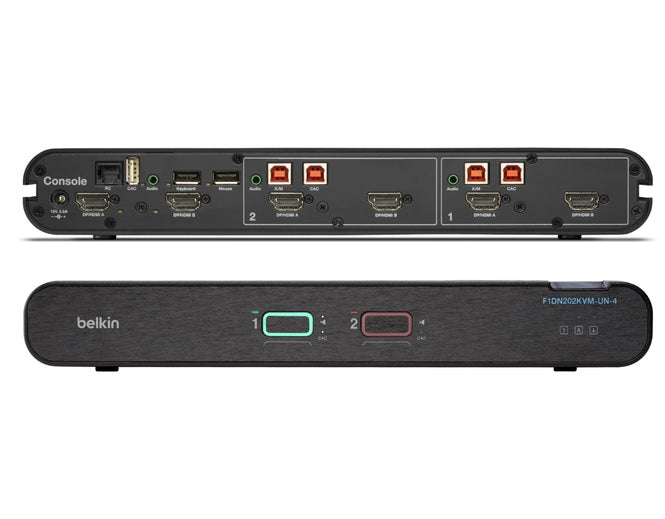 Belkin Universal 2nd Gen Secure KVM Switch, 2-Port Dual Head w/CAC - Belkin (F1DN202KVM-UN-4)