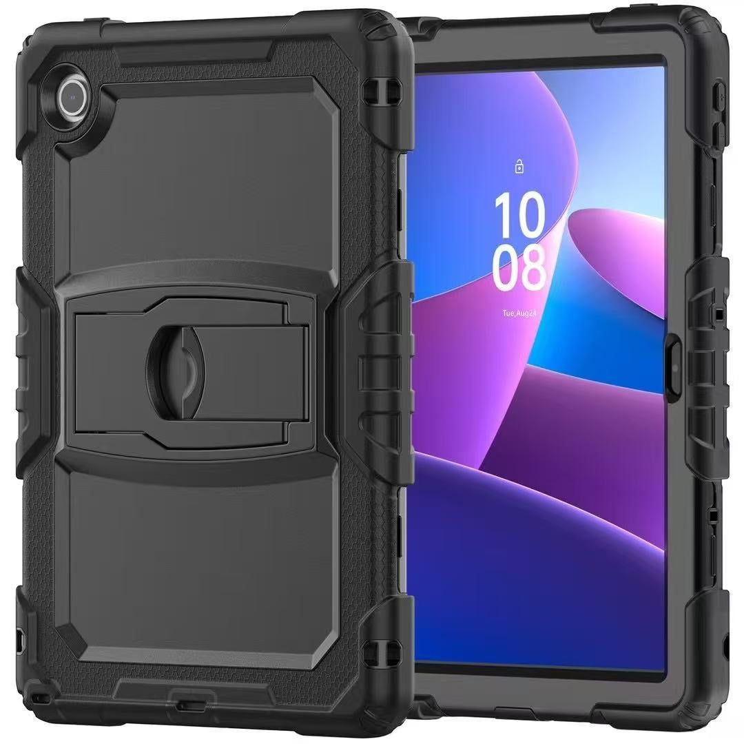 USP Rugged Lenovo Tab 10.1' Case Black - Built-in-Kickstand, Shoulder Strap, DropProof, ShockProof