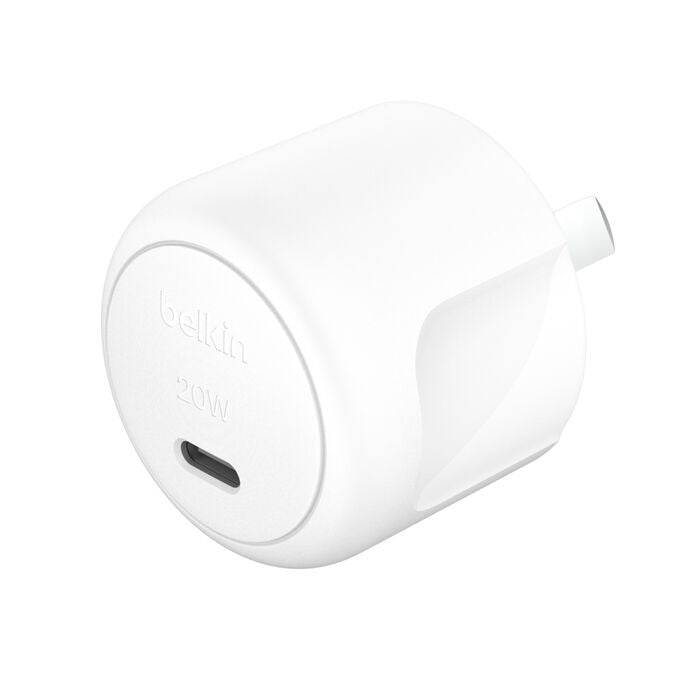 Belkin Boostcharge Compact 20W USB-C PD 3.1 Wall Charger - White (WCA009AUWH), Dynamic Power,Safe & Efficient, Compact & Travel-Ready,2 Years Warranty