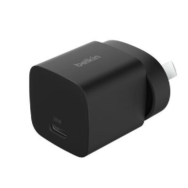 Belkin BoostCharge 25W USB-C PD 3.1 Cubic Wall Charger - Black (WCA012AUBK),Portable & Powerful,Apple,Samsung,MFI-Certified,CEW $2500,2 Years Warranty
