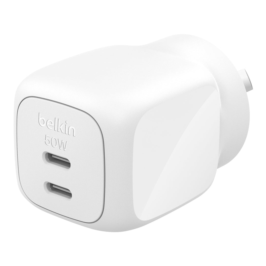 Belkin BoostCharge Pro 50W USB-C Dual GaN Wall Charger (WCH019AUWH)