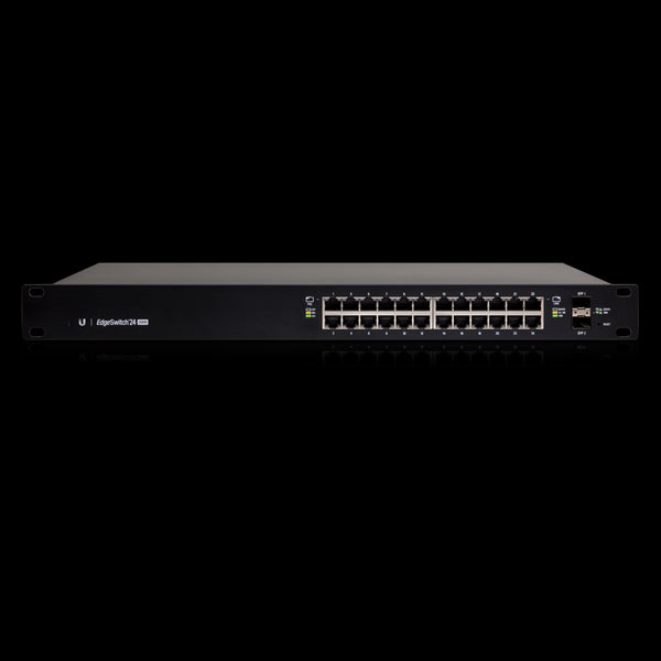 Ubiquiti EdgeSwitch 24, 24-Port Managed PoE+ Gigabit Switch, 2 SFP, 250W Total Power, Support PoE+ & 24v Passive, No Controller Needed, 2Yr Warr
